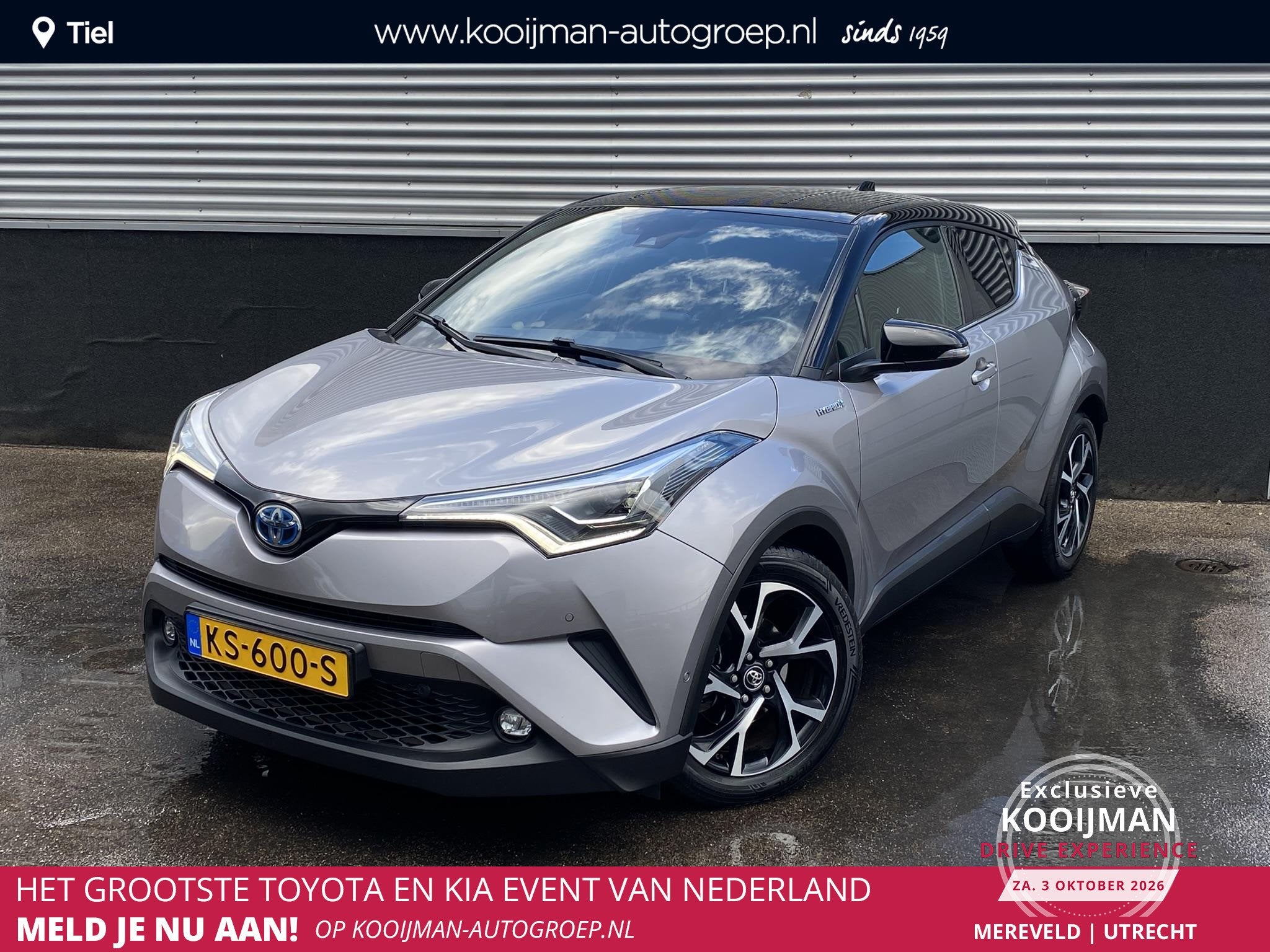 Toyota C-HR 1.8 Hybrid Bi-Tone Plus Stoel- & stuurverarming,, Auto's, Dealer onderhouden, Euro 6, 4 cilinders, 122 pk