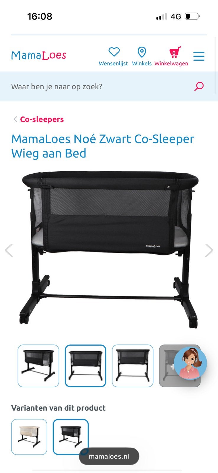 Mamaloes co sleeper, Ophalen, Wieg