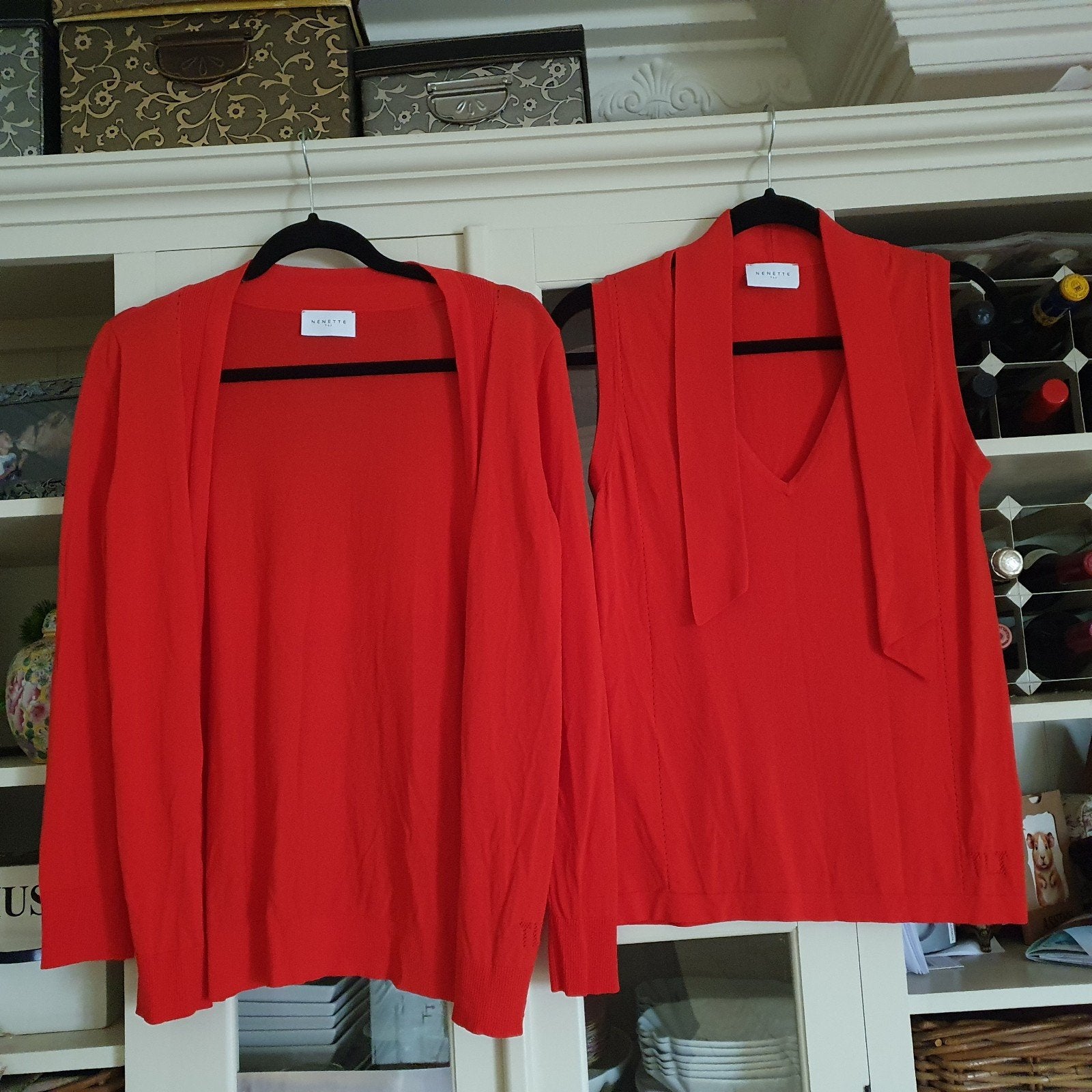 nenette prachtige twinset top/vest S/M zgan, Ophalen of Verzenden, Zo goed als nieuw, Maat 38/40 (M)