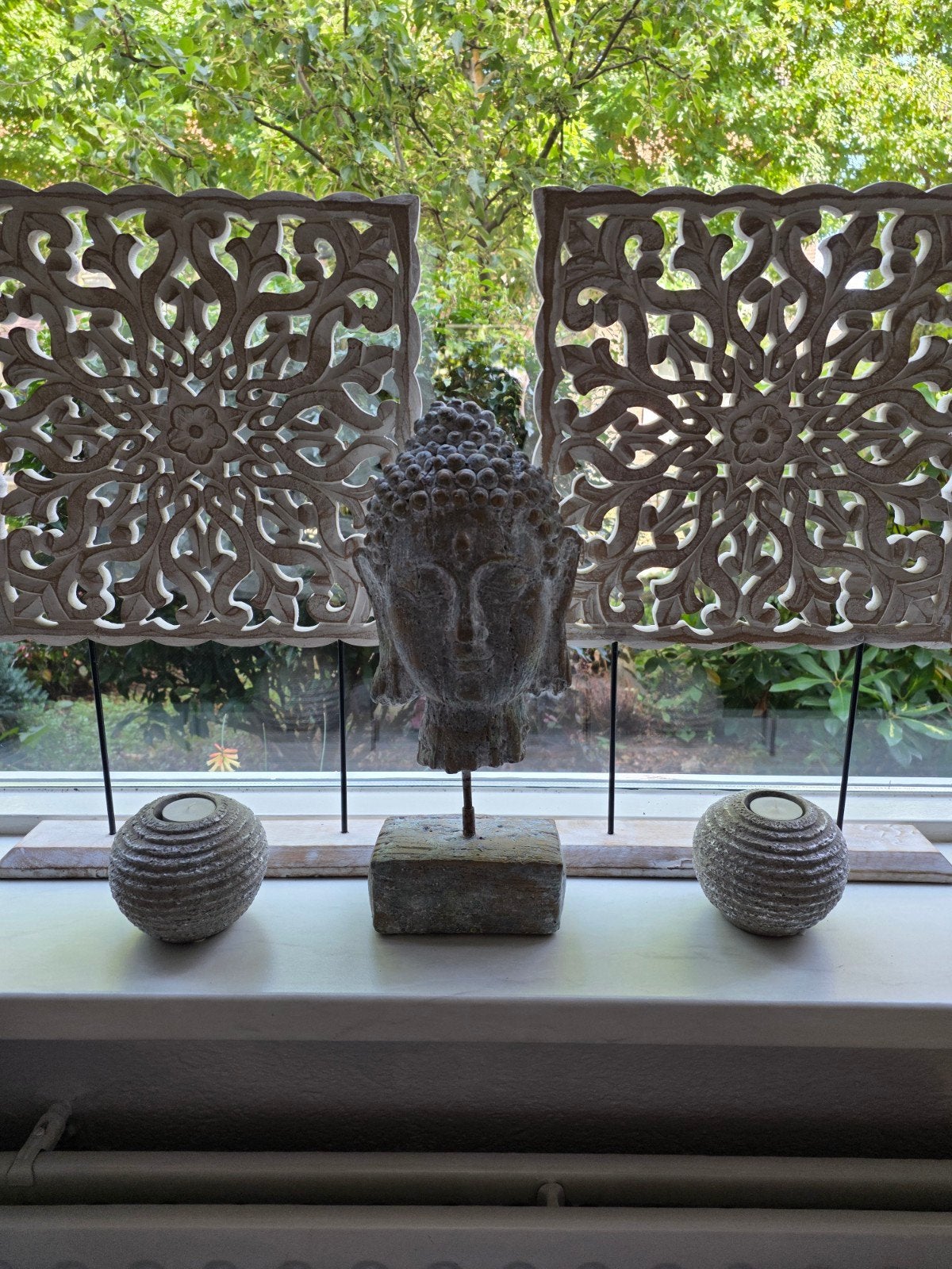 buddha met raamwerk., Huis en Inrichting, Ophalen, Zo goed als nieuw