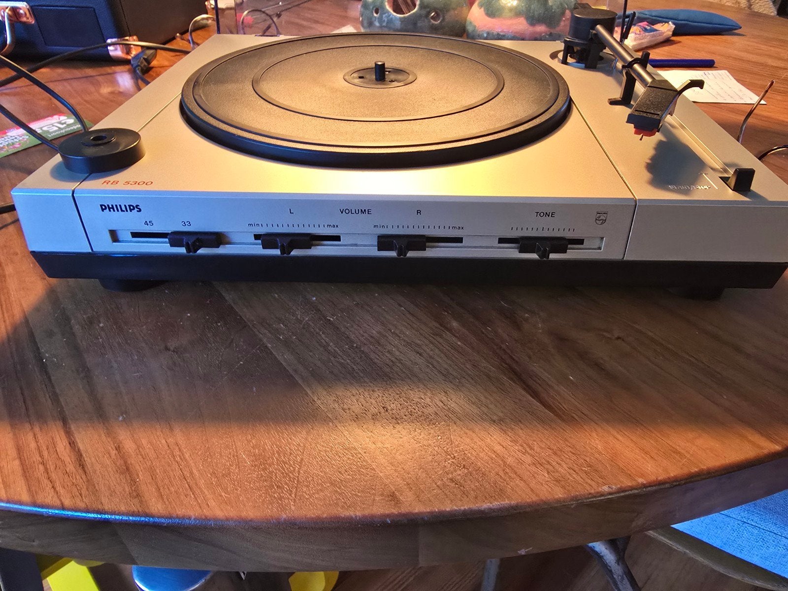 Vintage platenspeler Philips met versterker en boxen, Ophalen, Gebruikt, Philips