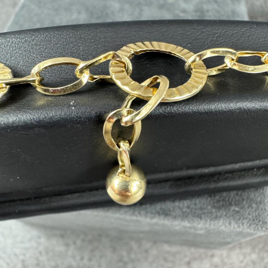 Gouden Armband | 14k | 5,02g | bicolor medusa |19cm | 408080, Gebruikt, Ophalen of Verzenden, Met bedels of kralen, Goud
