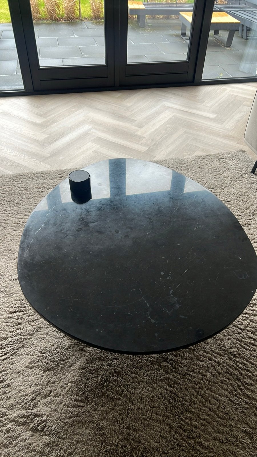 Furnified Salon Tafel Zwart Organische Vorm 100 cm, Ophalen, Gebruikt, Overige vormen, 50 tot 100 cm