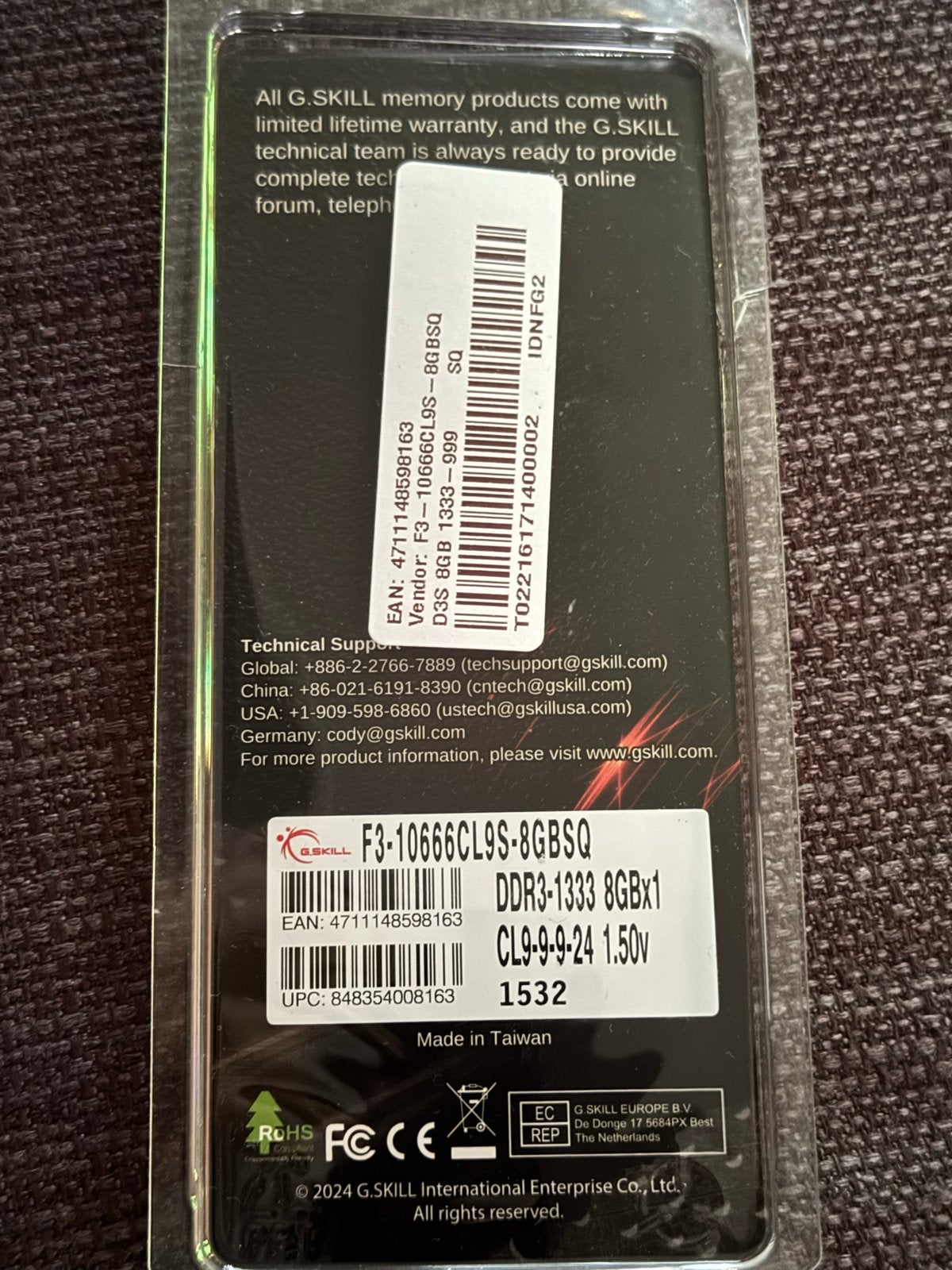 G.Skill SO-DIMM DDR3 1333MHz 8GB RAM Geheugen voor Laptop, Computers en Software, RAM geheugen, 8 GB, Nieuw, DDR3, Ophalen of Verzenden