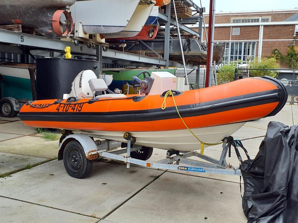 Ribcraft 4.2m RIB met Evinrude E-TEC 50pk buitenboordmotor, Watersport en Boten, 4 m, 50 pk, Ophalen, Polyester/glasvezel
