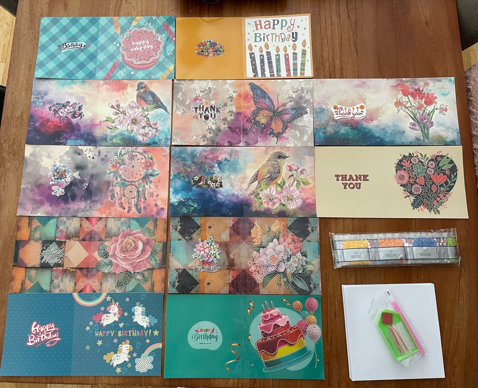 Diamond Painting 12 diverse kaarten vol rond Nieuw, Ophalen of Verzenden, Nieuw