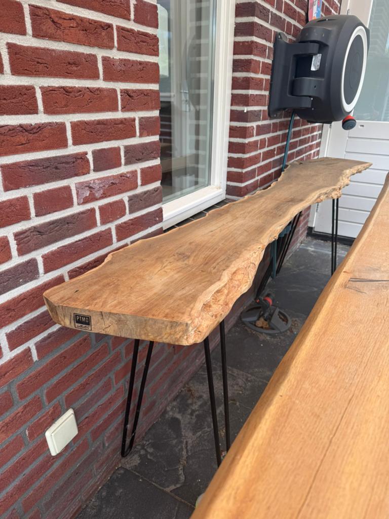 Sidetable hout boomstam PTMD, Ophalen of Verzenden, Gebruikt, 25 tot 50 cm, Rechthoekig