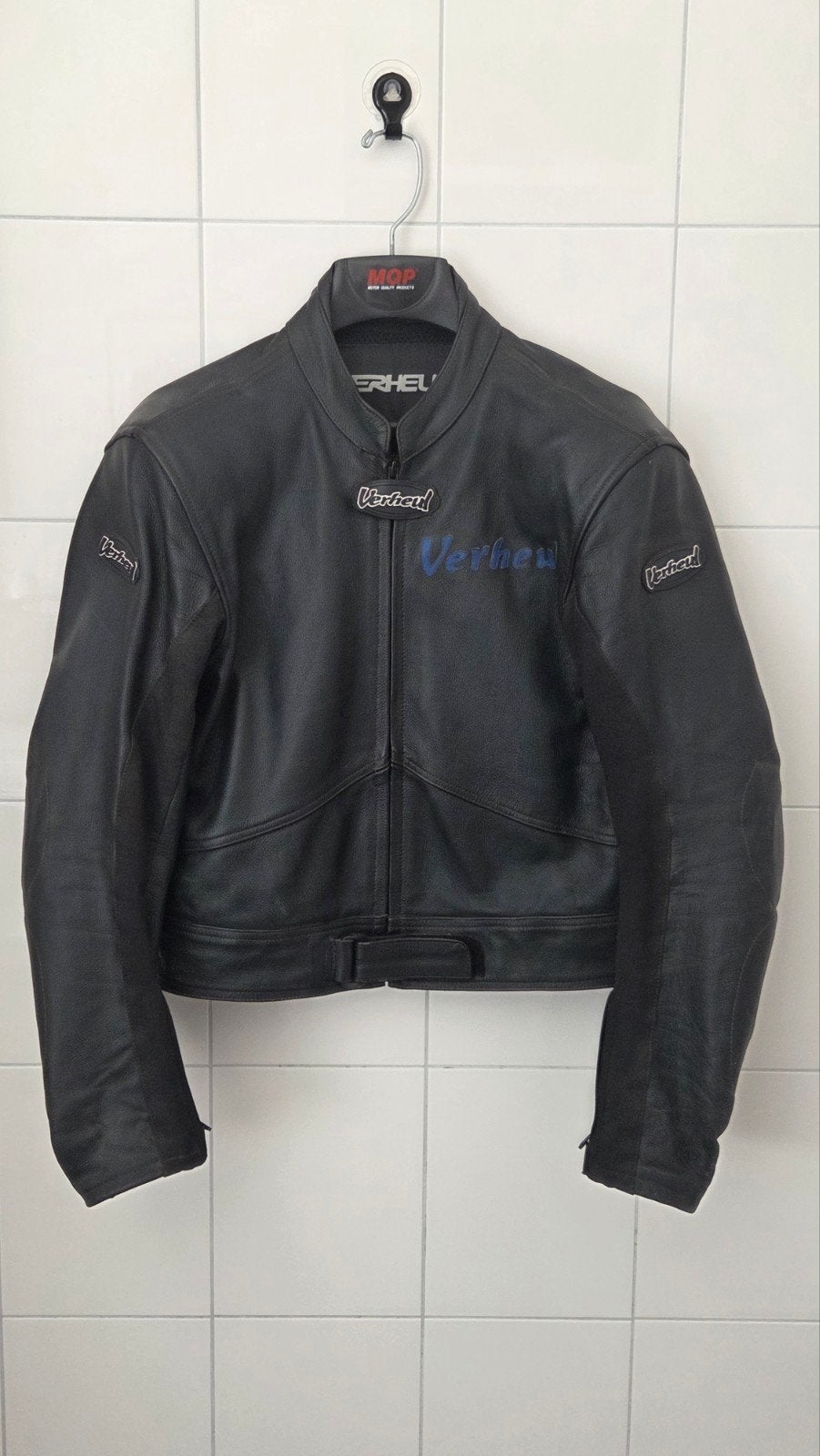 Verheul leren motorjas, maat L (slank, lang), Motoren, Ophalen, Tweedehands, Jas | leer