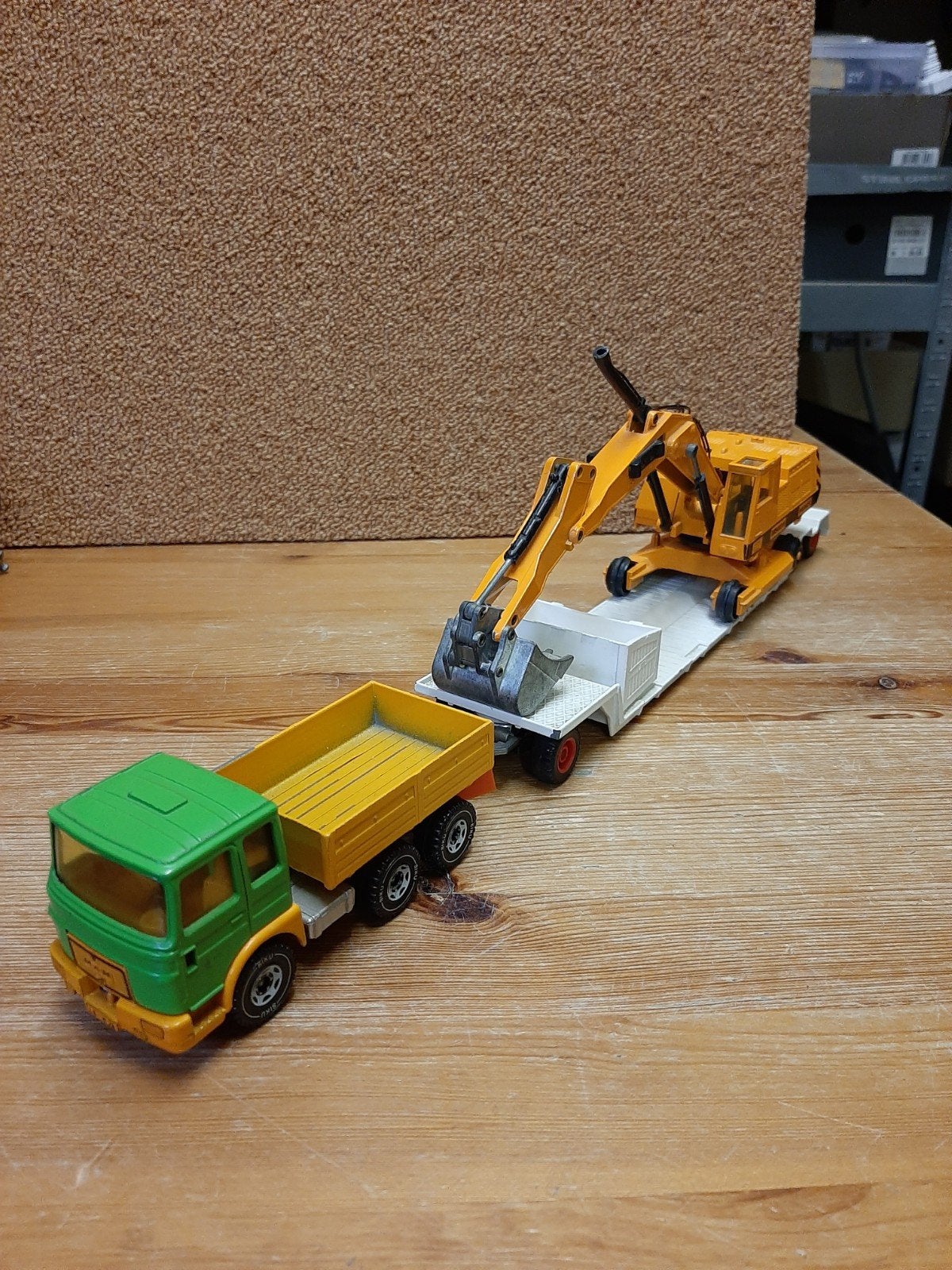 Siku MAN met dieplader en kraan, Ophalen of Verzenden, Gebruikt, Bus of Vrachtwagen, SIKU