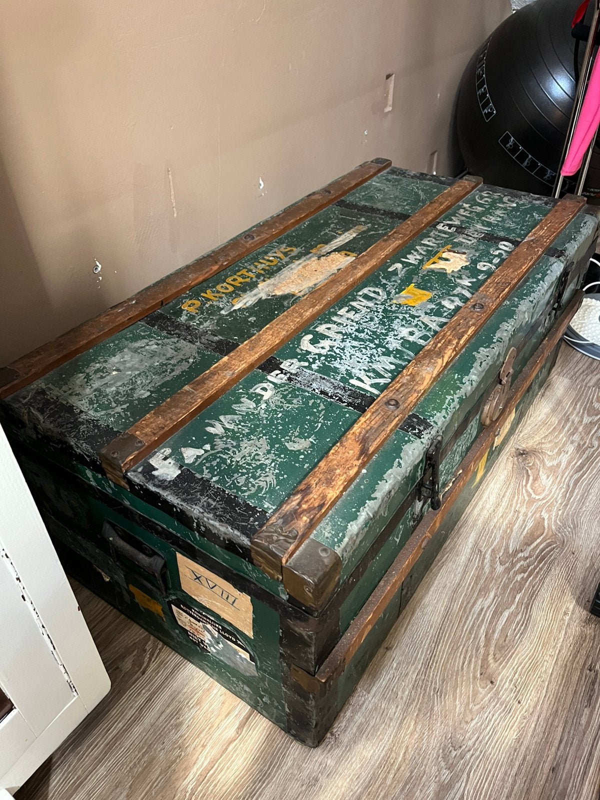 Old School Hutkoffer, Ophalen, Gebruikt, 50 tot 100 cm, 100 tot 125 cm