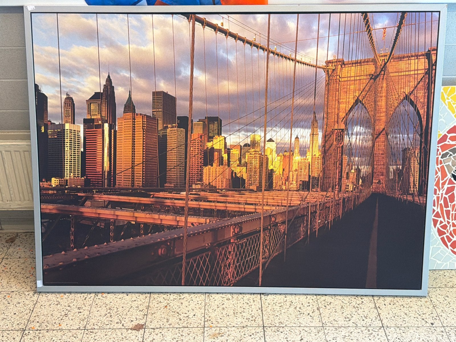 Grote Brooklyn Bridge Canvas Schilderij - New York Skyline, Huis en Inrichting, Woonaccessoires | Schilderijen, Tekeningen en Foto's