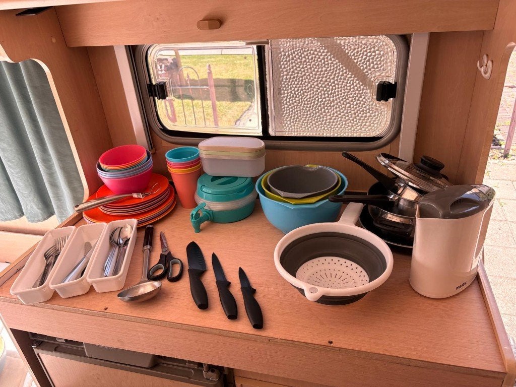Doos camping keukengerei, Ophalen, Gebruikt