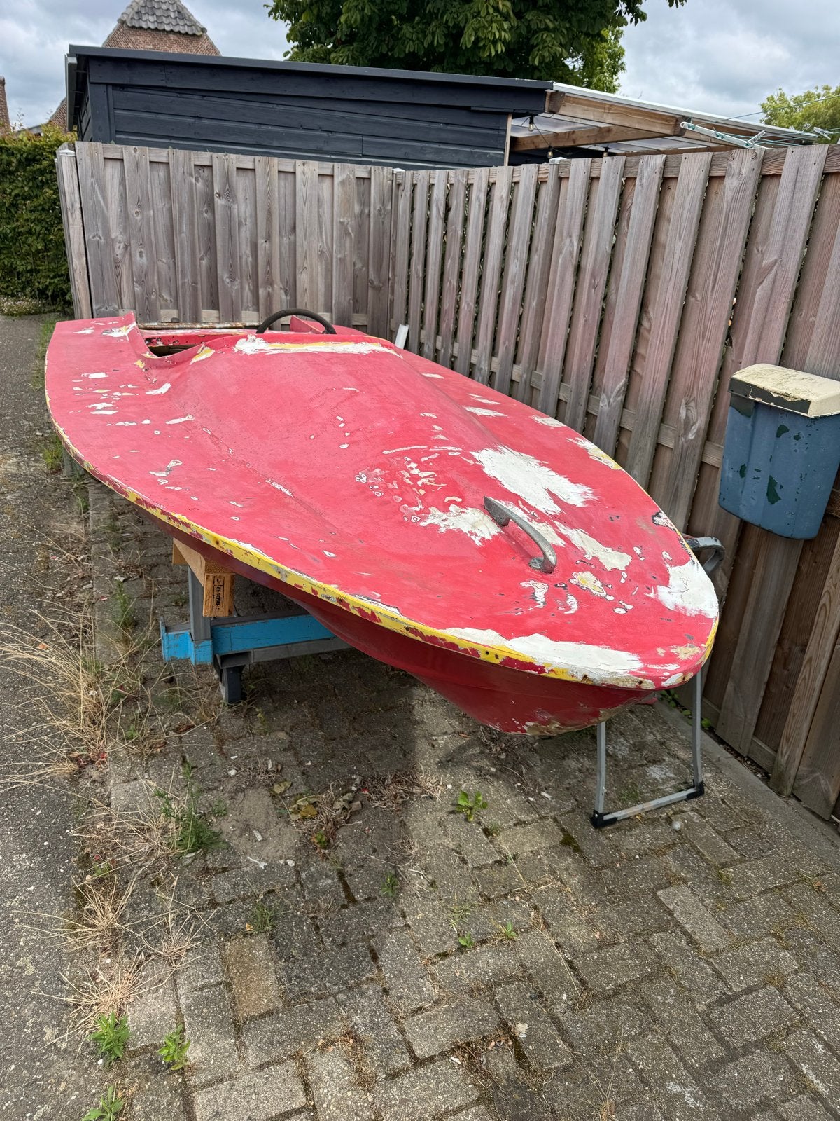 Opknapper: Rode polyester speedboot met stuur, Watersport en Boten, Bootonderdelen, Gebruikt, Ophalen