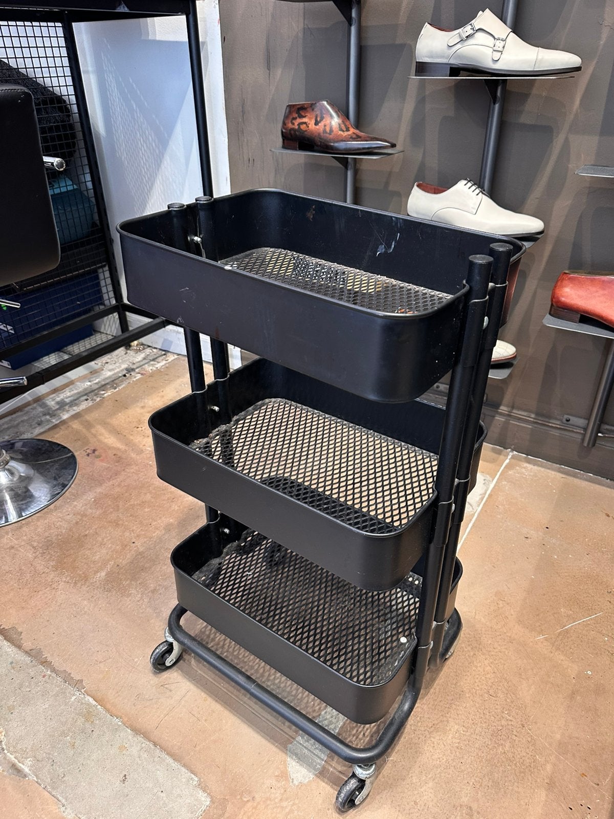 Ikea rolbare tray trolley zwart, Ophalen of Verzenden, Gebruikt