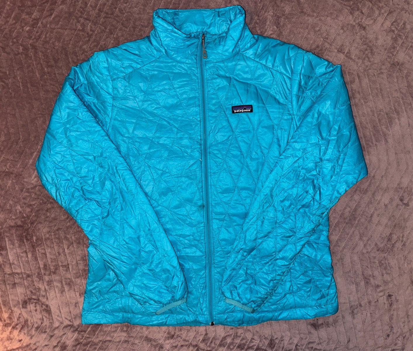Patagonia Nano Puff Quilted Jacket Turquoise Blue, Ophalen of Verzenden, Gedragen, Maat 46/48 (XL) of groter, Blauw
