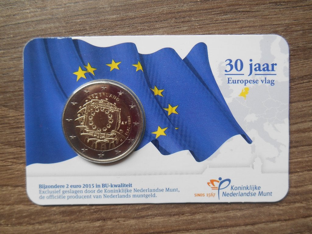 Coincard 2 euro 30 jaar Europese Vlag 2015 BU, Ophalen of Verzenden, Overige landen, 2 euro