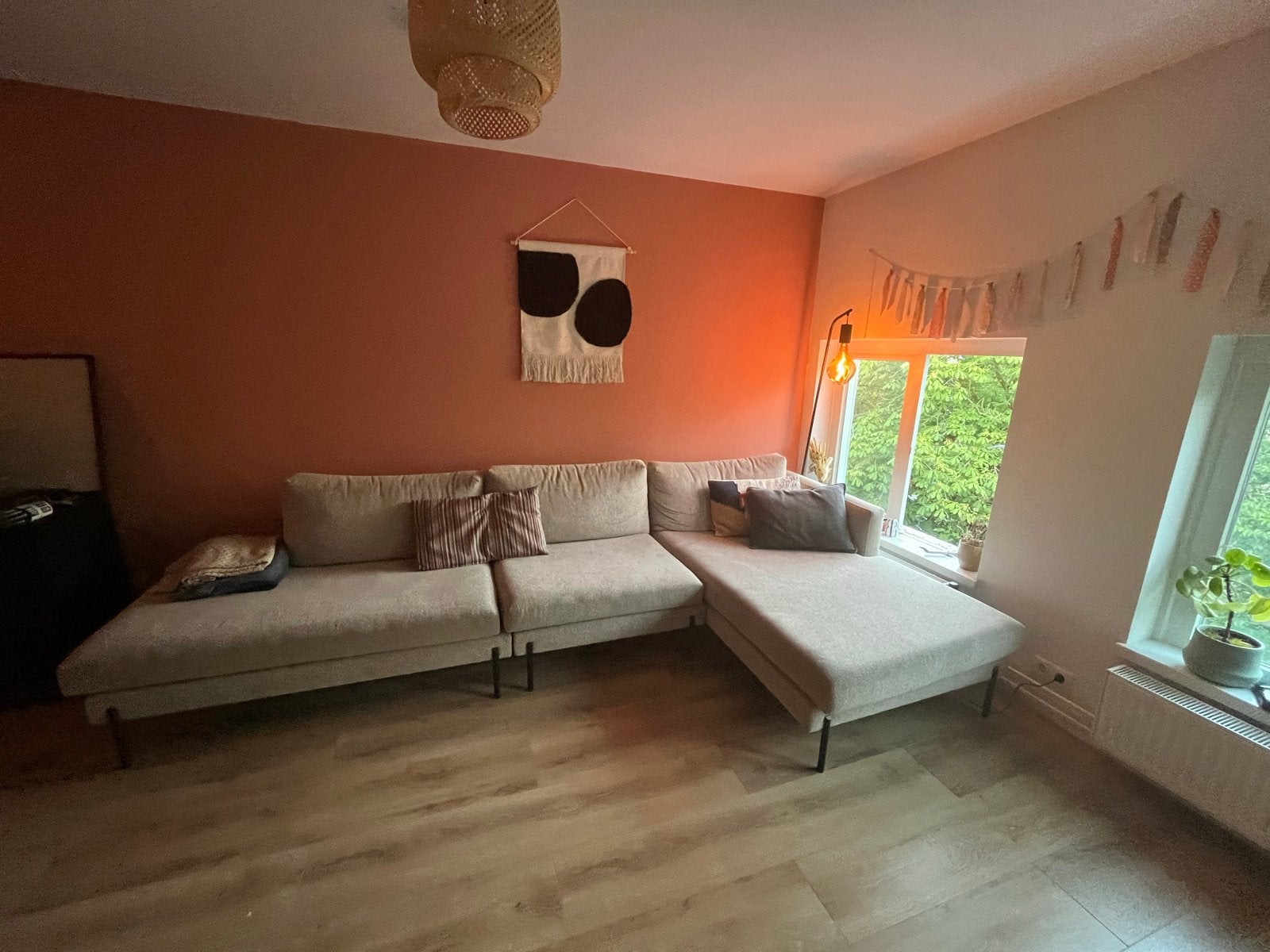 Grote hoekbank Nous Living - 340cm lang, Huis en Inrichting, Ophalen, Gebruikt, 100 tot 125 cm, Hoekbank