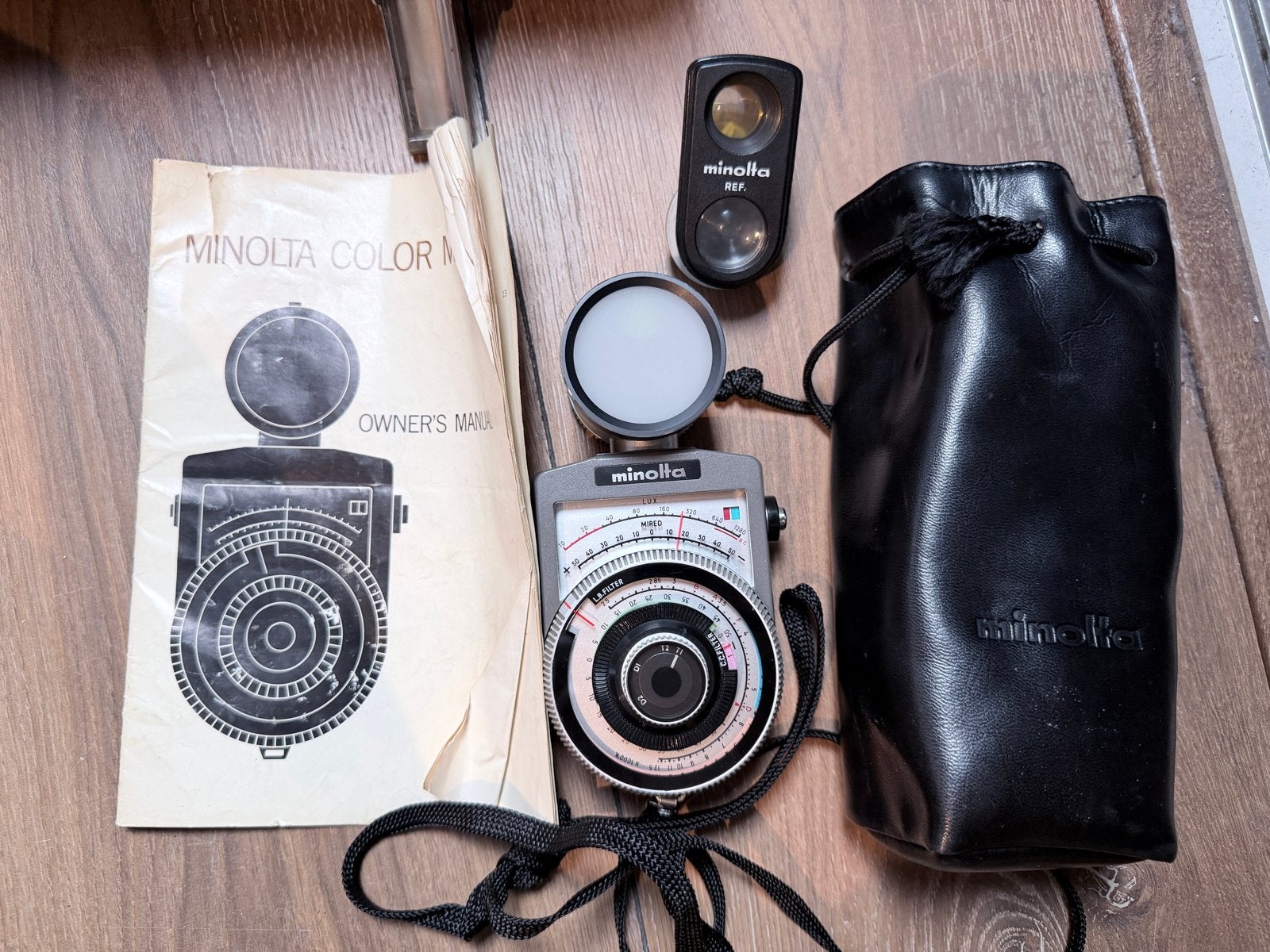 VINTAGE Minolta Color Meter met handleiding en tasje, Lichtmeter, Ophalen of Verzenden, Gebruikt