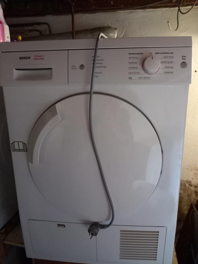 Bosch Maxx 6 Sensitive Droger - te gebruiken voor onderdelen, Ophalen, 6 tot 8 kg, Gebruikt, Anti-kreukfase