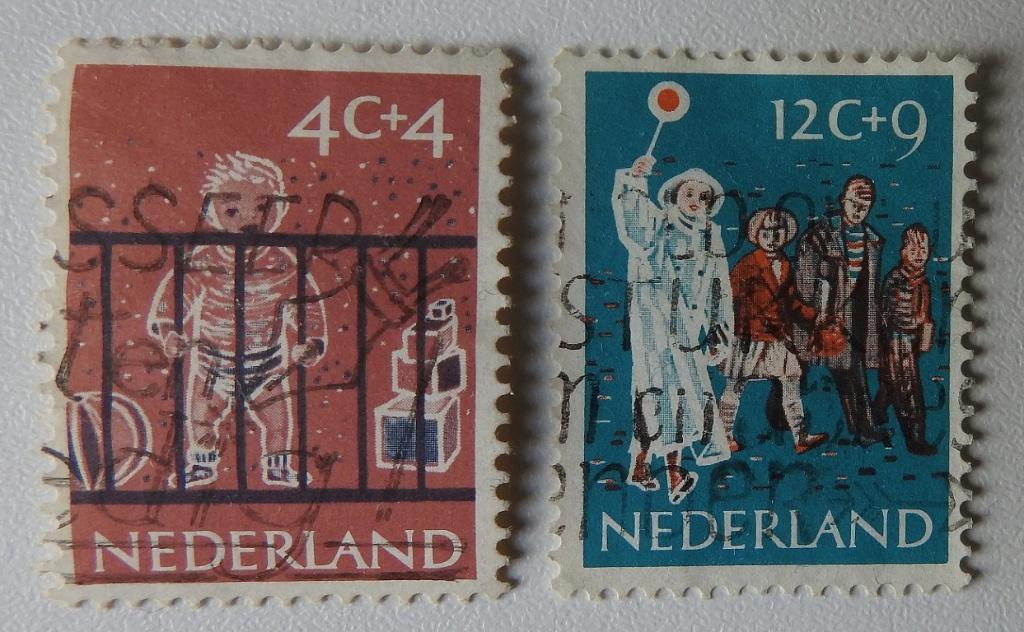 2  kinderpostzegels 1959, Postzegels en Munten, Postzegels | Nederland, Verzenden, Na 1940, Gestempeld