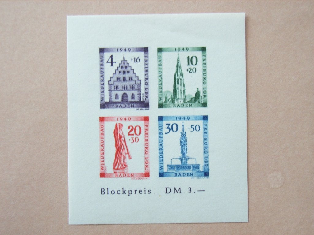 4   Baden Blok 1B-IV Pf, Ophalen of Verzenden, Overige periodes, Postfris