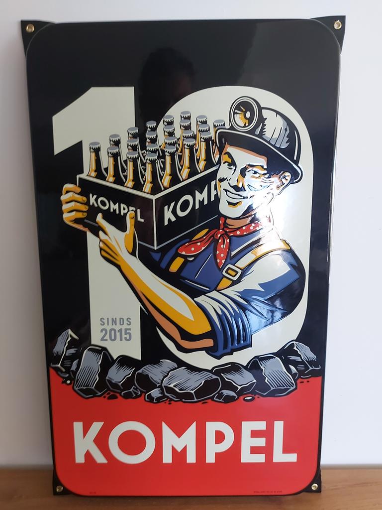Kompel emaille, Ophalen, Zo goed als nieuw, Reclamebord