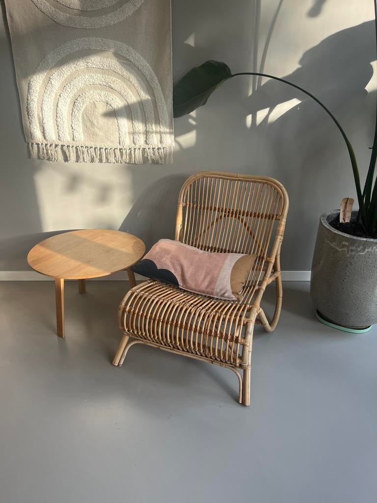 Fauteuil rotan, Huis en Inrichting, Fauteuils, Ophalen, Gebruikt, Minder dan 75 cm, Riet of Rotan