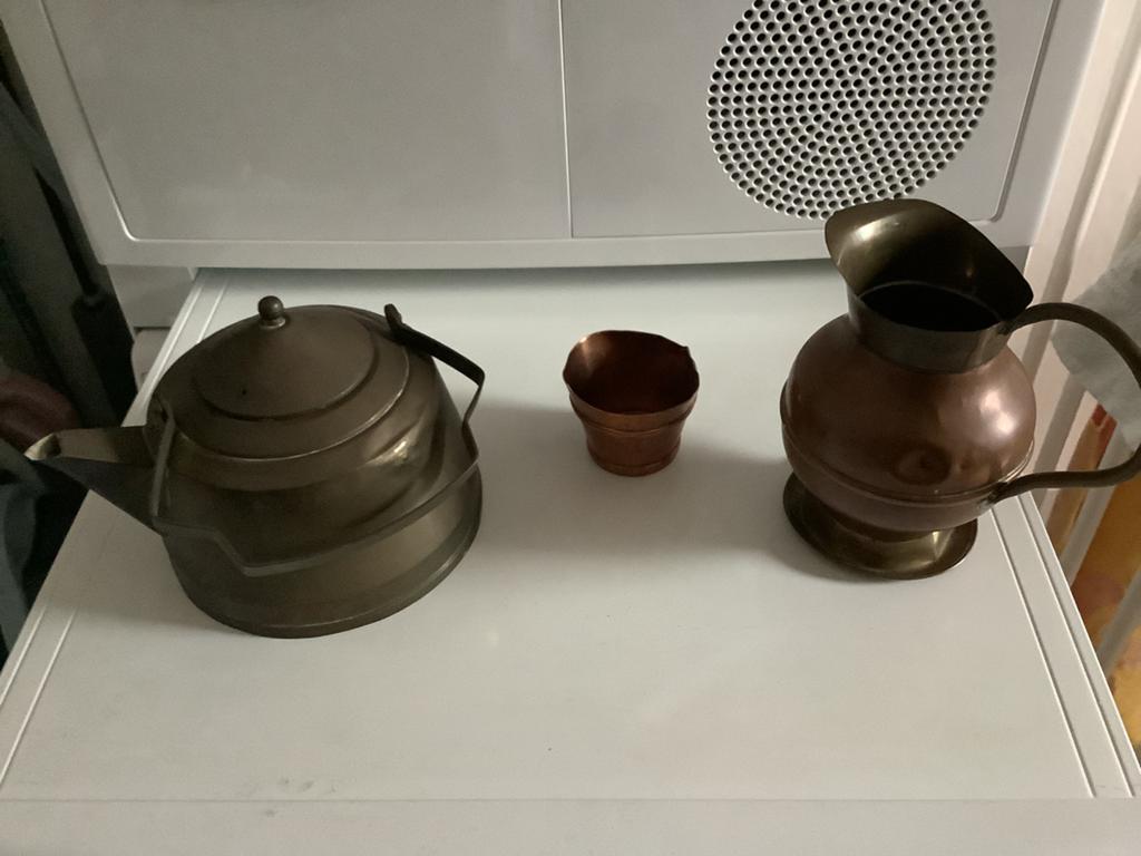 3 antieke koperen spullen van Moeder, Antiek en Kunst, Ophalen of Verzenden, Koper