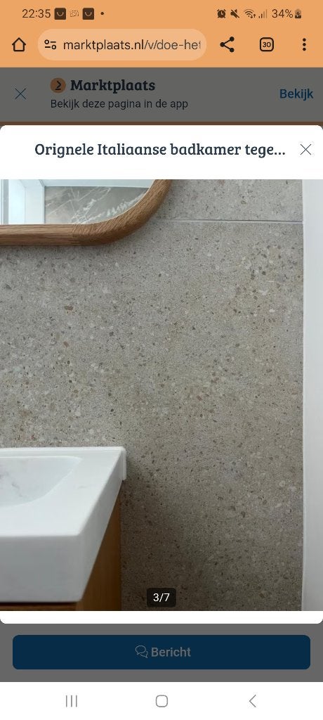 Gezocht!!! Castelvetro concrete bianco 60x 60, Ophalen, 60 cm of meer, Nieuw, 5 tot 10 m²