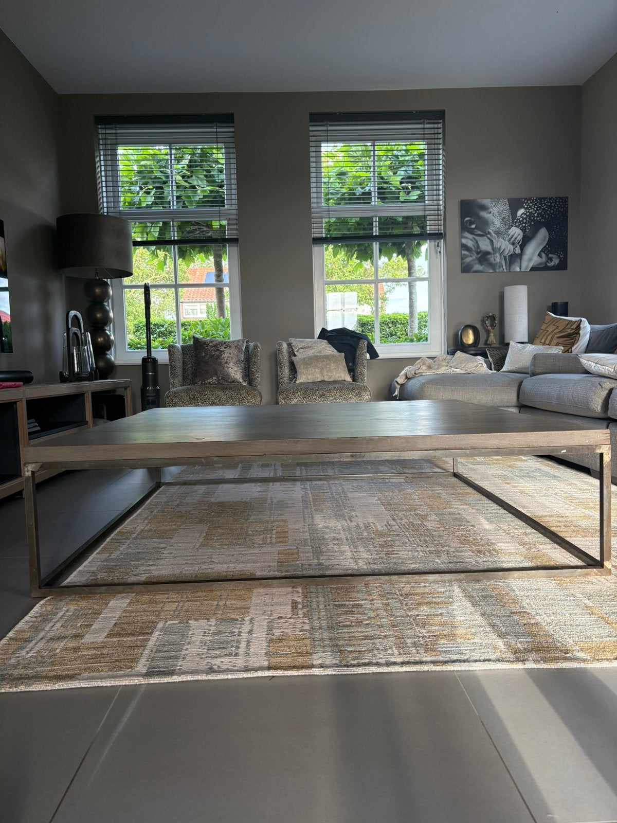 Salontafel eiken 150x150, Ophalen, Zo goed als nieuw, Eikenhout, Rechthoekig
