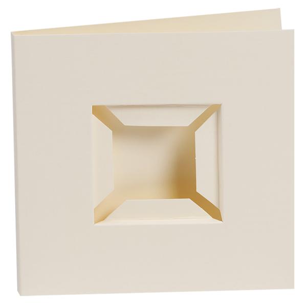 Kaarten passe-partout dubbele ril voorkant 4 stuks creme, Hobby en Vrije tijd, Blanco kaart of Basiskaart, ., Nieuw, Ophalen of Verzenden