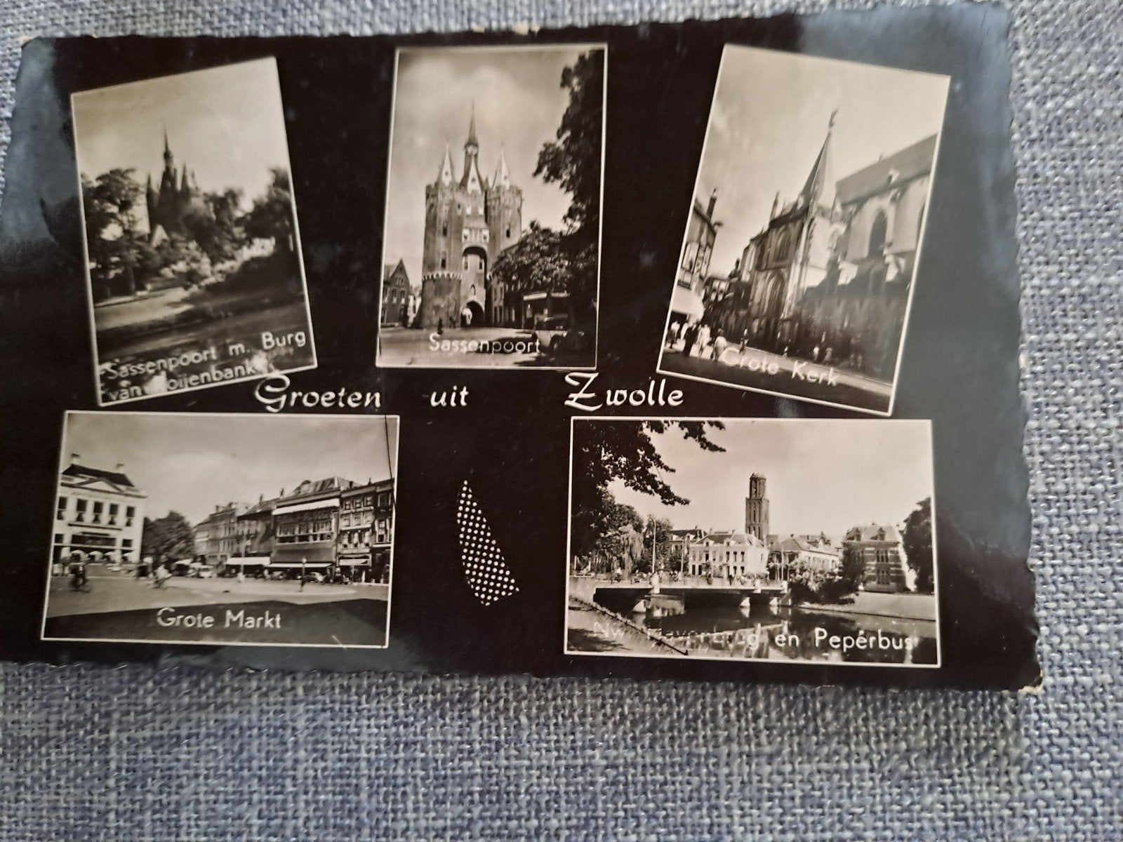 Oude ansichtkaart Groeten uit Zwolle - Gelopen, Ophalen of Verzenden, 1940 tot 1960, Gelopen, Overijssel
