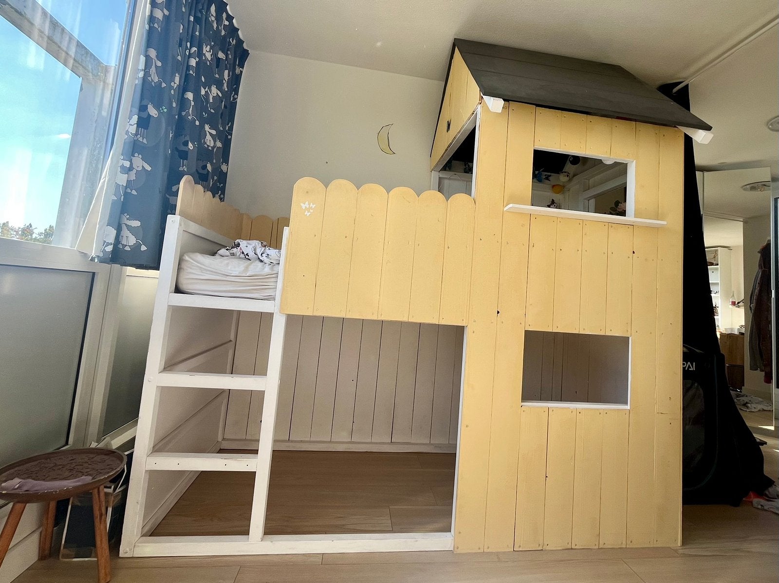 Uniek IKEA KURA huisjesbed / hoogslaper – handgemaakt, Ophalen, 85 tot 100 cm, Zo goed als nieuw, Matras
