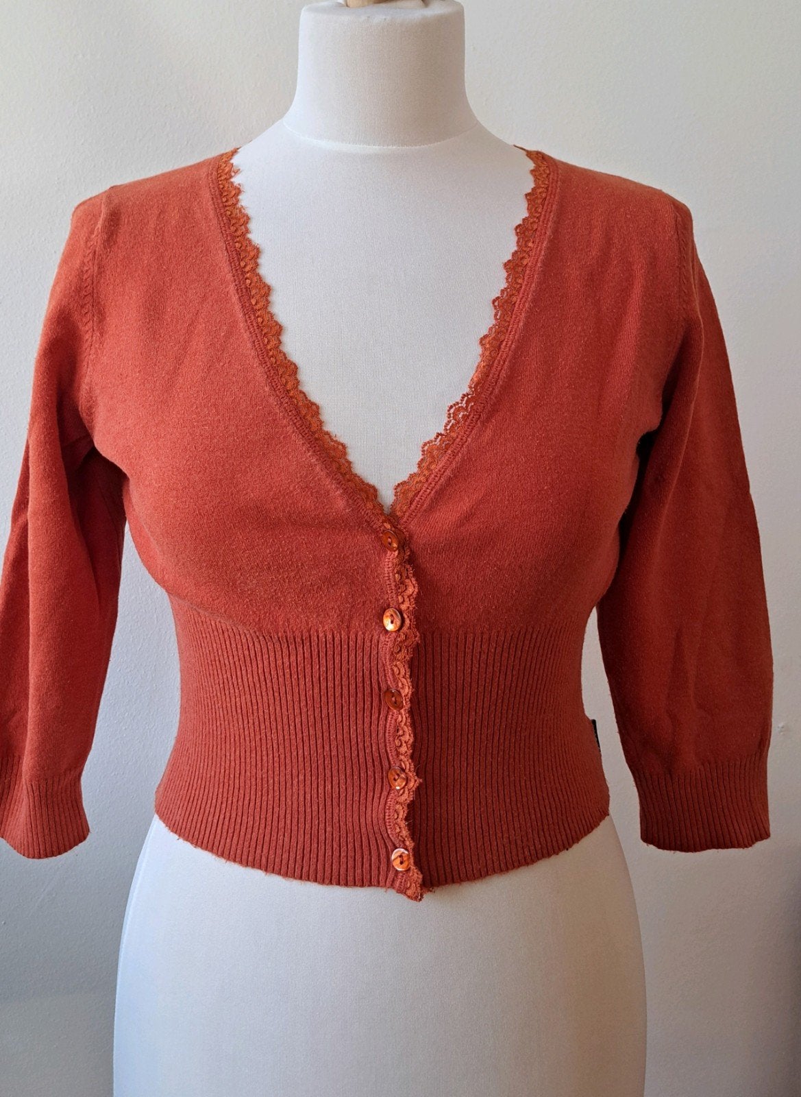 Kort vestje met kantje, Kleding | Dames, Maat 38/40 (M), Oranje, Ophalen of Verzenden, Zo goed als nieuw