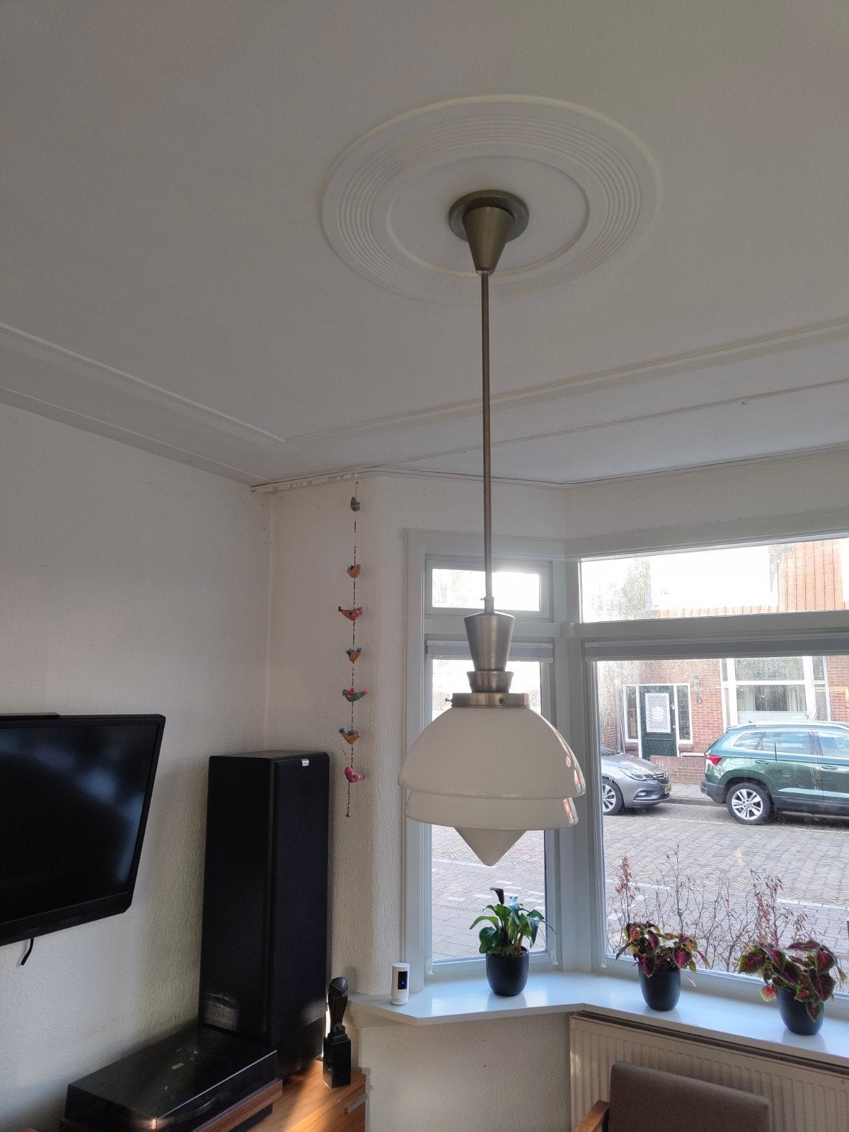 Mooie Gispen hanglamp - Klassiek design voor de liefhebber, Ophalen, Gebruikt, E27 (groot), Glas