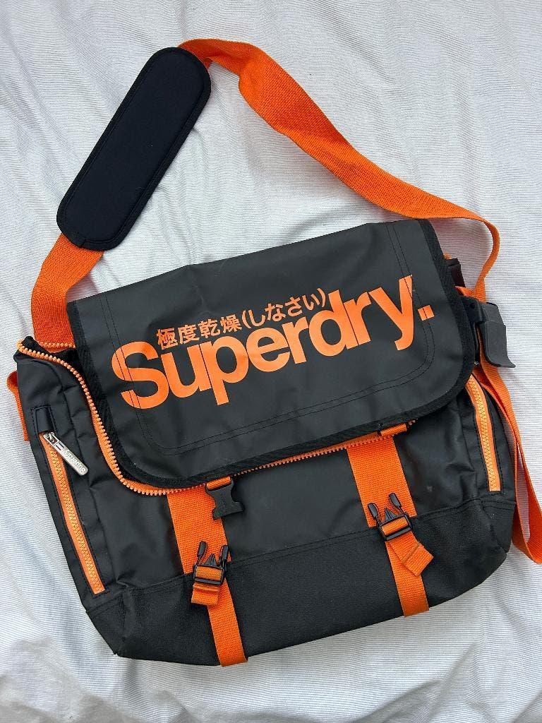Stoere grote messenger bag schoudertas SUPERDRY, Ophalen of Verzenden, Gebruikt, Zwart, Overige merken