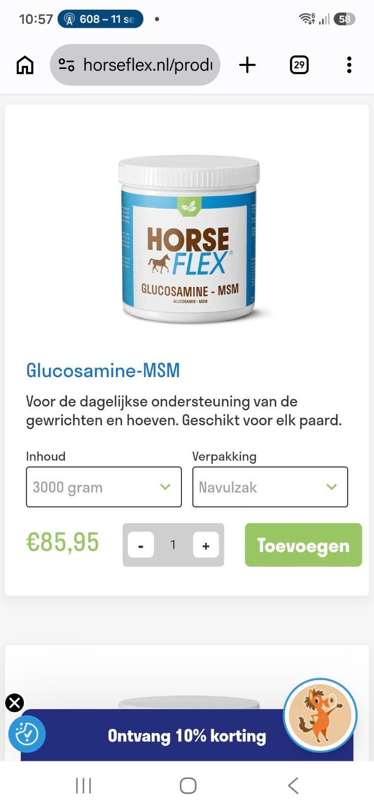Horseflex Glucosamine-MSN, Dieren en Toebehoren, Ophalen of Verzenden, Gebruikt