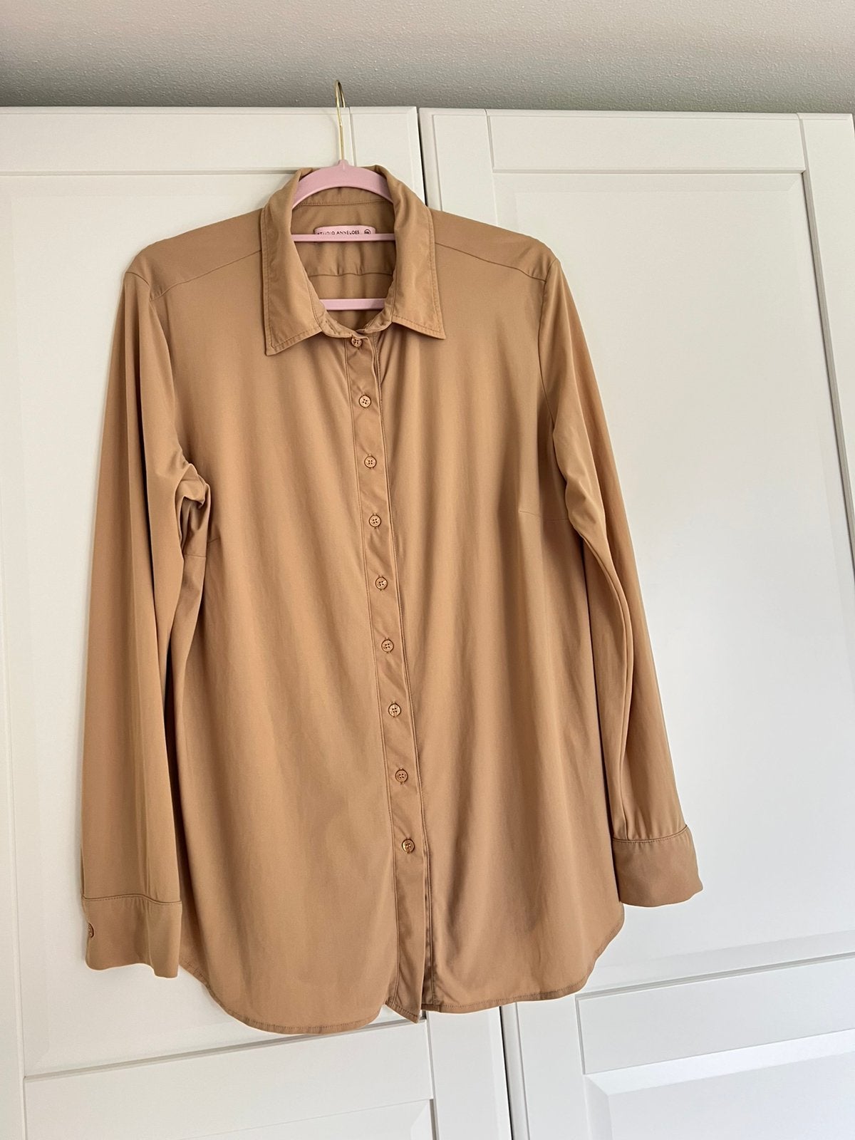 Studio anneloes poppy blouse XXL dark sahara, Kleding | Dames, Blouses en Tunieken, Beige, Maat 46/48 (XL) of groter, Ophalen of Verzenden