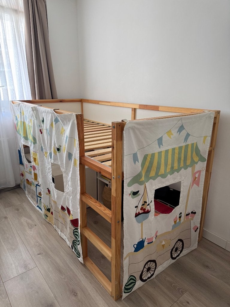 Stapelbed/ eenpersoonsbed KURA, Ophalen, 85 tot 100 cm, Zo goed als nieuw, Hoogslaper of Stapelbed