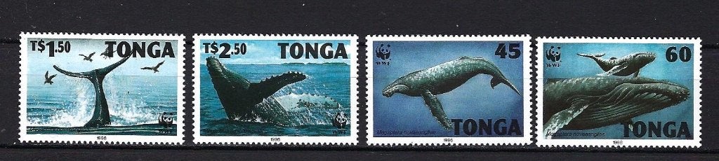 WWF Tonga Mi. 1400/1403 Postfris (walvis), Ophalen of Verzenden, Postfris, Dier of Natuur