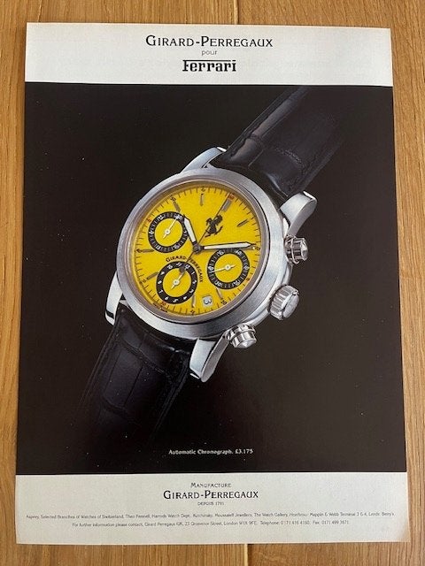 Girard-Perregaux horloges Ferrari originele advertenties, Ophalen of Verzenden, Gebruikt, Overige typen