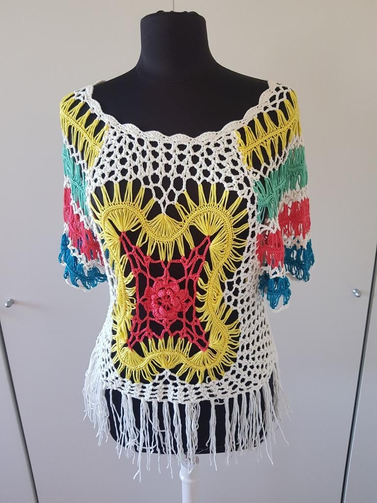 Wit gekleurde MJA Paris top - maat L ***zgan***, Kleding | Dames, Wit, Maat 42/44 (L), Ophalen of Verzenden, Zo goed als nieuw