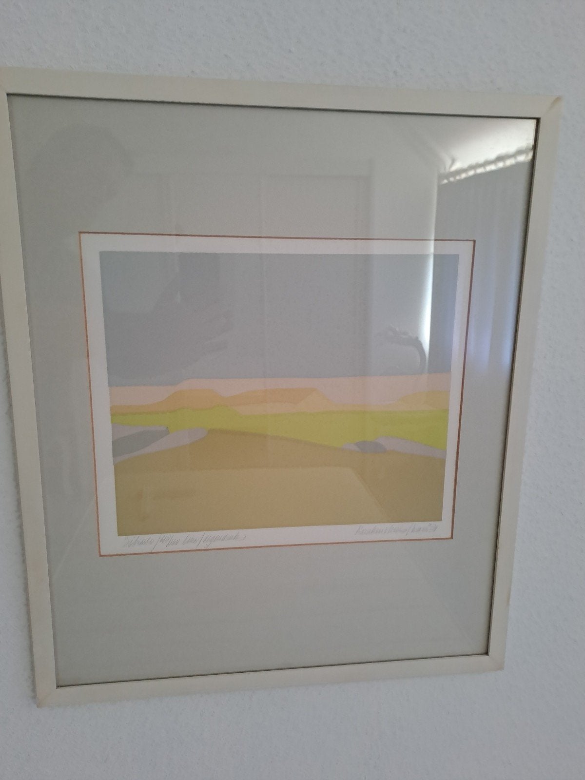 Gesigneerde en genummerde lino/eigendruk van Ronkenstein, Ophalen, Print, Lithografie, Achter glas