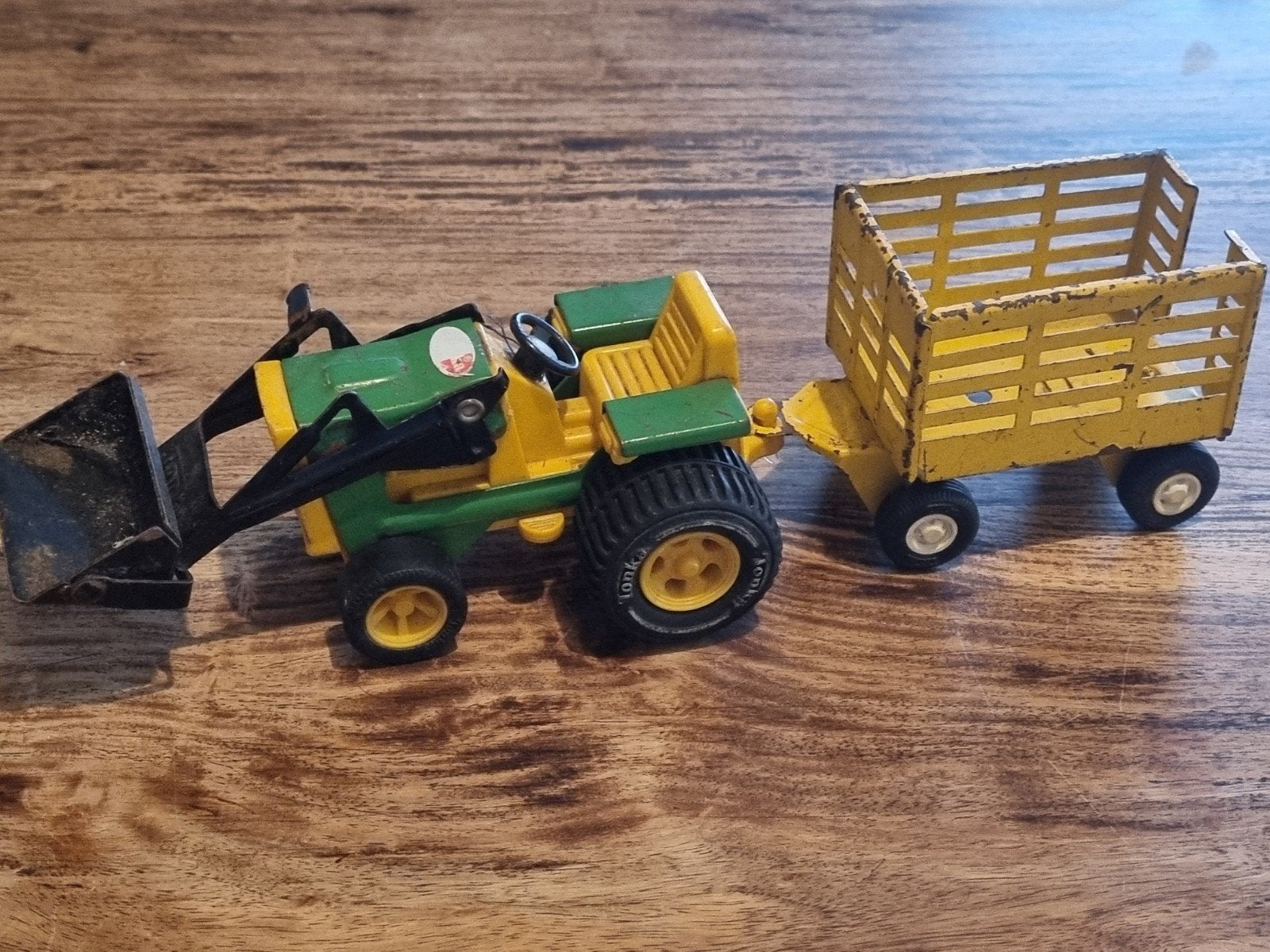 Vintage Tonka Tractor met aanhangwagen - Speelgoed, Ophalen of Verzenden