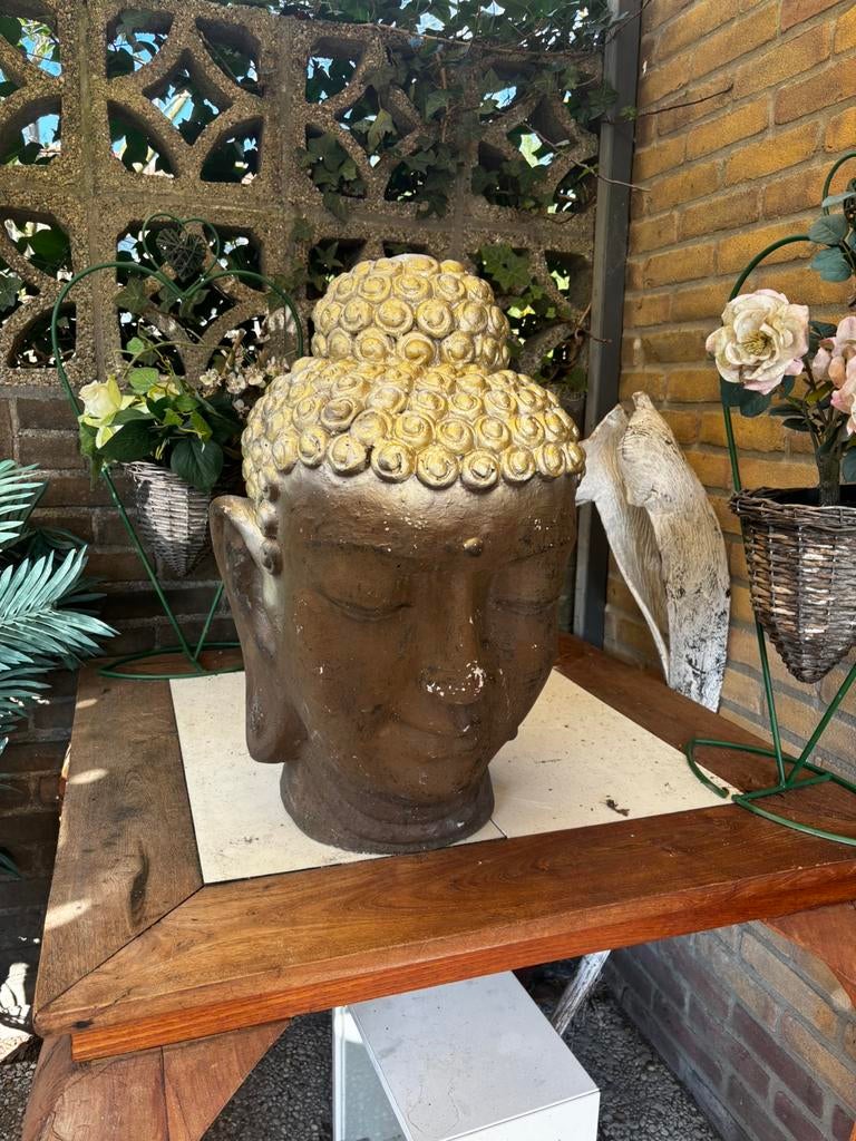 Groot Buddha hoofd (niet massief), Tuin en Terras, Ophalen of Verzenden, Zo goed als nieuw