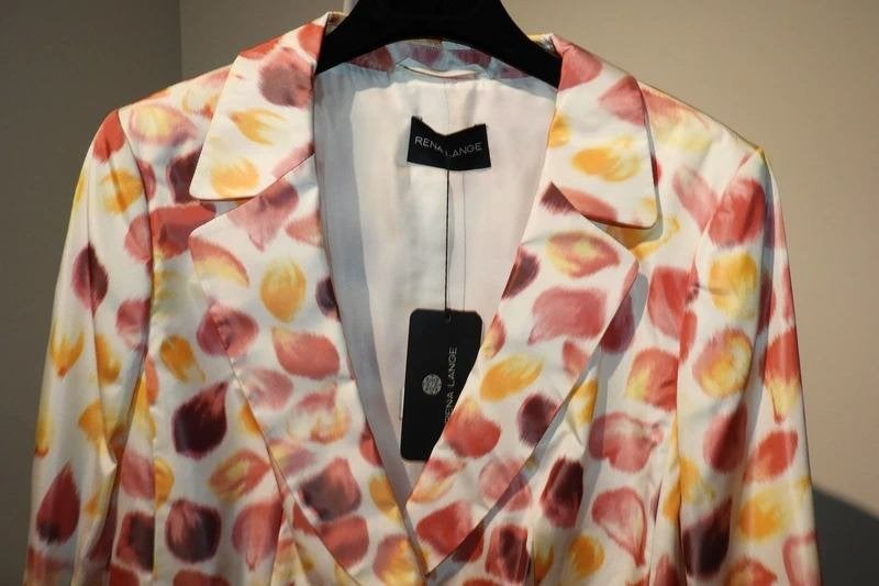 Rena Lange zijde jasje kleurrijke print mooi model Nieuw D40, Kleding | Dames, Maat 38/40 (M), Overige kleuren, Verzenden, Jasje