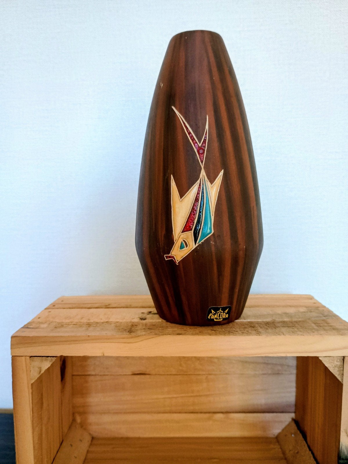L'Ancora vaasje #45 Kera-teak, Antiek en Kunst, Ophalen of Verzenden