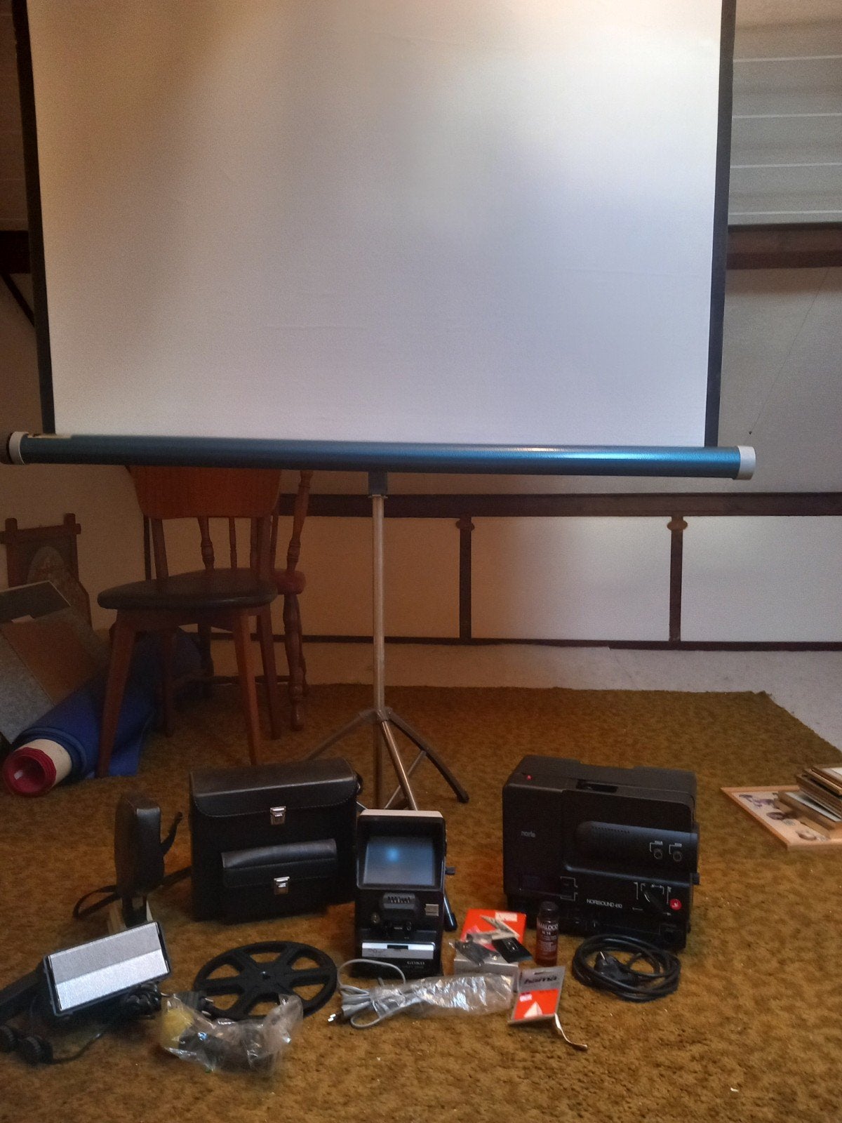 Complete 8mm filmset: camera, projector, scherm, accessoires, Ophalen, Accessoire