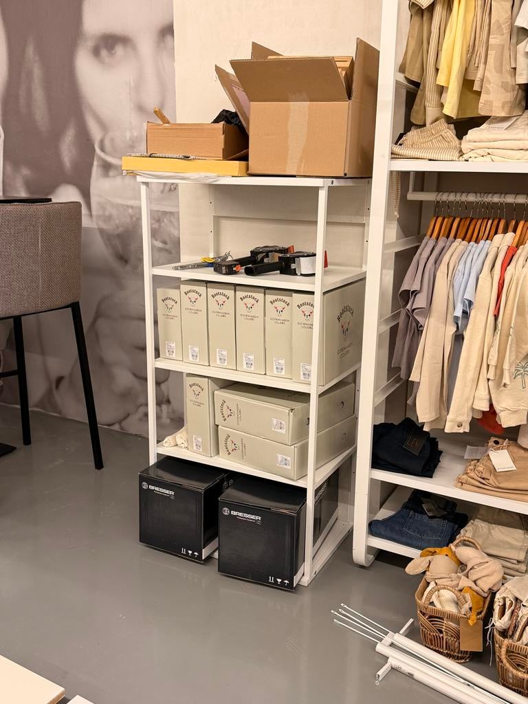 Ikea platsa- Wit metalen rek met 5 planken - 120x60x40 cm, Ophalen, Gebruikt
