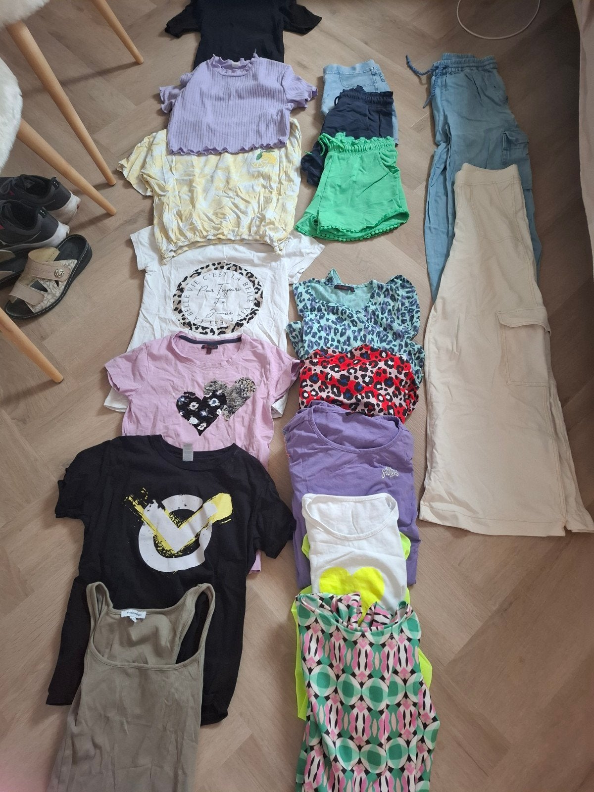 Meisjes zomerkleding pakket maat 152/158 - 17 stuks, Ophalen of Verzenden, Gebruikt, Meisje, Setje